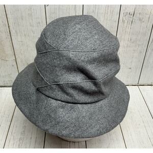 Siggi Women’s Adjustable 1920s Vintage Wool Felt Cloche Bucket Hat Gray With Bow